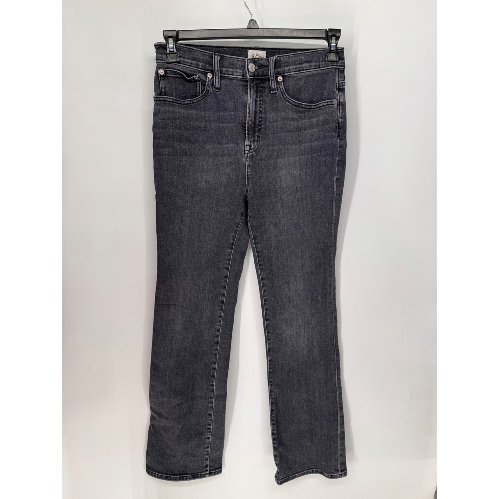 J.Crew Jeans Women 29 Black Curvy Full Length Demi Boot High Rise Stretch
